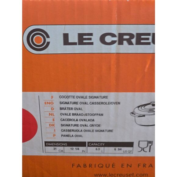 Le Creuset Signature Oval 6 3/4QT Casserole- Cerise - Picture 15 of 15